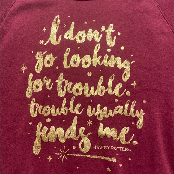 Harry Potter Burgundy Crew Neck Sweatshirt Size Large - Picture 2 of 10